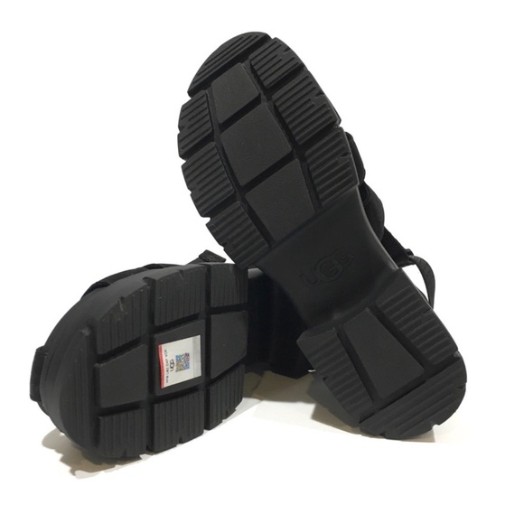 UGG ASHTON STRAPPY PLATFORM SANDALS -BLACK NUBUK -WOMEN US 6.5 - Picture 3 of 10